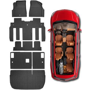 Floor Mats Cargo Liner for Chevy Traverse Enclave 2009-2017,7 Pcs Car Mats