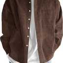 RoseSeek Men's Corduroy Button Down Shirts Long Sleeve Collared Shirt Jackets Fall Clothes Streetwear