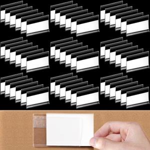 72 Pieces Clear Plastic Adhesive Shelf Tag & Price Label Holders for Supermarket, School, Library, Mailbox & Storage Bins (2.4 x 1.6 Inch)