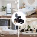 Hair Dryer Holder Wall Mount with Suction Cup, No-Drill Metal Blow Dryer Holder, Hair Accessories Tools Organizer Rack with 1 Toothbrush Hanger & Shelf, Walnut Finish for Bathroom