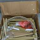 Bookcase Bookshelf, Tempered Glass Arched Bookshelf for More Storage, Slim Shelving Unit for Bedroom, Bathroom, Home Office, Steel Frame, 6 Tier Gold BC20699G (11.8"D x 13.8"W x 70.3"H)