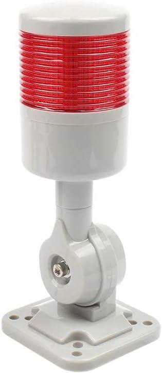 Led Signal Tower Stack Industrial Signal Warning Lights, Column Tower Lamp Andon Lights with Rotatable Base,Steady Flashing Light Switchable,110V 220V AC(1-Layer, with Buzzer)