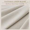Pinch Pleated 90 Inch Linen Curtains for Living Room Bedroom 2 Panels Cream Natural Memory Trained Pinch Pleat Back Tab Light Filtering Semi Sheer Window Drapes Birch Curtains 40 x 90 Inches Long