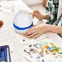 BESTOYARD 2Pcs 8-Inch White Craft Foam Eggs for DIY Polystyrene Decorations, Painting, School Projects, and Festival Crafts (7.87 x 5.11 x 5.11 inch)