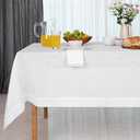 D'Moksha Homes White Linen Tablecloth 60 x 144 Inch - 100% Pure Linen Table Cloth for Rectangle Tables - Machine Washable Tablecloth for Valentines, Spring, Easter