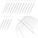 DIYYILIF 16 Pcs Clear Bubble Umbrellas, Bulk Large Transparent Dome Wedding Umbrella, J Hook Handle Outdoor Umbrella for Wedding Bridal Parties Graduation Events