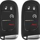 X AUTOHAUX 2pcs 433MHz GQ4-54T Replacement Keyless Entry Remote Car Key Fob for Jeep Cherokee 2014-2022 4 Buttons W/Door Key 4A Chip GQ454T