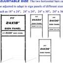 1 pack Metal Yard Sign H-Frame, 24"W x 18/24/30/36"H Adjustable Size Sign Stand, 50" Height, 18" x 24" Yard Sign with 6"H 1 Rider, Open House Signs for Real Estate, Assembly Required(1 Main, 1 Rider)