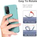 Compatible with Xiaomi Mi 10T Pro Case with Ring Kickstand Green,for Xiaomi Mi 10T Pro Phone Case Silicone Liquid with Soft Microfiber Lining Slim Shockproof Protective Cover (Blue)
