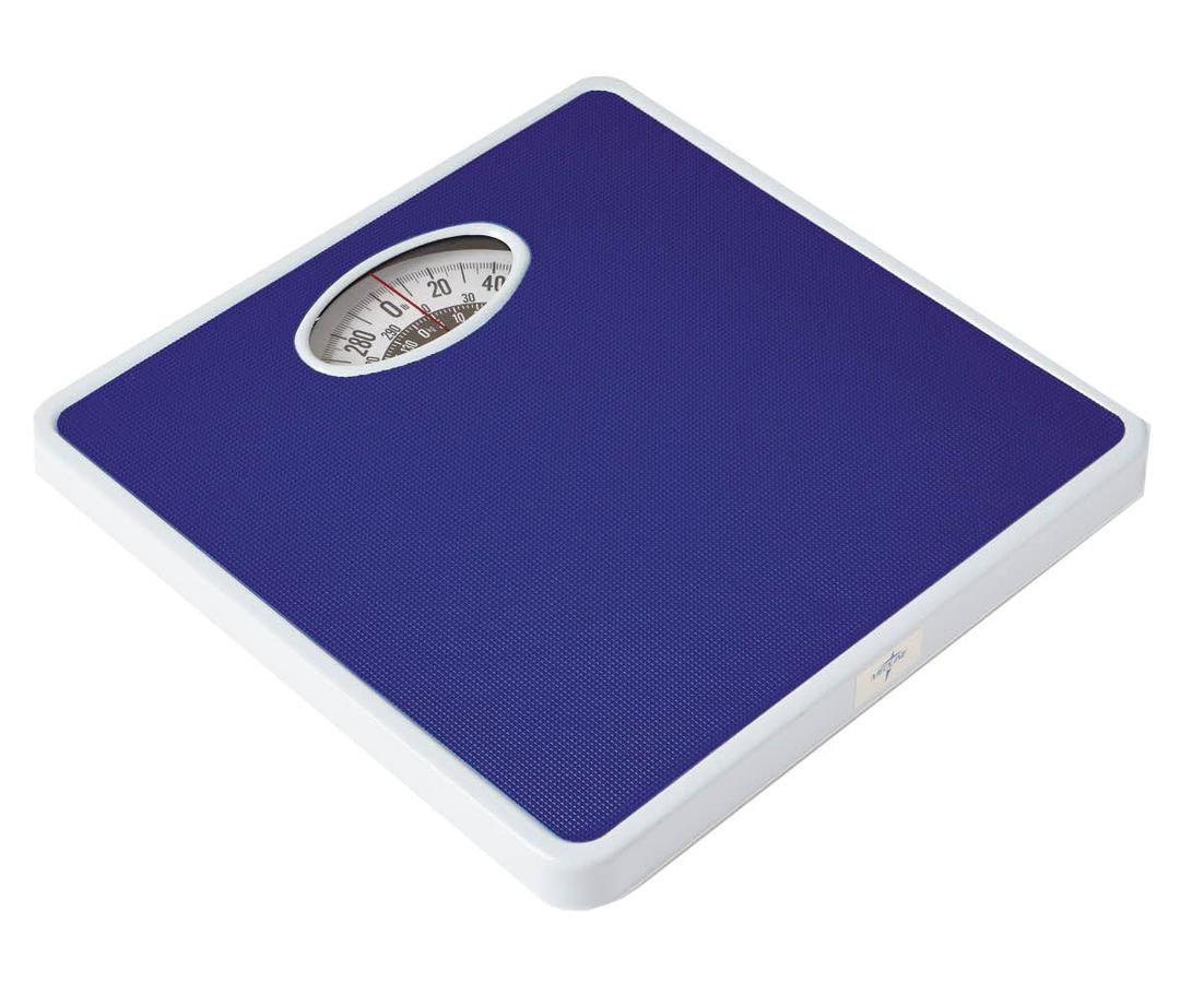 Medline Mechanical Bathroom Scale, 300 lb. Weight Capacity, Blue - Accurate and Durable Weight Measurement Tool for Home Use