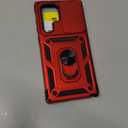 SunStory Phone Case for Samsung Galaxy S22 Ultra 5G Case with HD Screen Protector & Slide Camera Cover & Rotated Ring Kickstand, [Military-Grade] [2 in 1] Phone Case for Galaxy S22 Ultra 6.8",Red