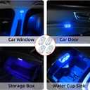 3 x Ziciner 2 PCS Car Led Lights Interior, Super Bright Car Wireless Bulb, USB Rechargeable Auto Led Festoon Bulb, Universal Vehicle Accessories for Cars, Trucks, SUVs, Vans (Colorful, 4 PCS)