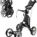 Caddytek Explorer V8 Golf Push Cart - SuperLite 4 Wheel Aluminum Foldable Cart with Adjustable Front Wheel Width, Foot Brake, Cooler Basket, Umbrella Holder, Drink Holder, Scorecard Console