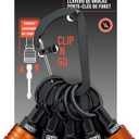 Railer Bit Holder Keychain 5pc - 1/4 inch Hex Shank Aluminum Alloy Bit Holders - Quick Release Bit Holder for Nut Driver, Screwdriver & Drill Bits w/Carabiner - Tool Gifts for Men (Orange)