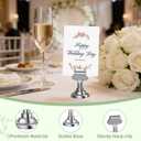Urban Deco 16PK Table Number Holders Place Card Holders 1.7 Inch Table Card Holders Steel Card Holders for Photos, Food Signs, Memo Notes, Weddings, Restaurants, Birthdays(Silver)