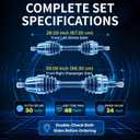 Set of 2 Front CV Axle Shafts for Lexus RX350 2010-2014, Toyota Highlander 2014-2016 and Venza 2009-2015 3.5L AWD, ABS Rings and Axle Nuts Included, Replaces 66-5307-5308