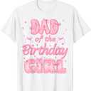 Dad And Mom Of The Birthday Girl Coquette Family Matching T-Shirt Large