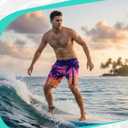 Men Swim Trunks 9 Inch with Mesh Lining Breathable Quick Dry Drawstring Pockets for Summer Beach Pool Board (M)