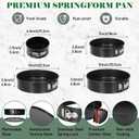 Tellshun 4 Pack Springform Pan Tins Set 4, 7, 9,10 Inch Baking Mold Round Leakproof Nonstick Removable Bottom Bakeware for Cake Cheesecakes Pie Pizza and Quiches