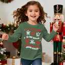 Toddler Boy Girl Christmas Shirt Dancing Santa Claus Long Sleeve T-Shirt Kids Xmas Gift Holiday Song Fall Clothes (5-6 Years, Green)