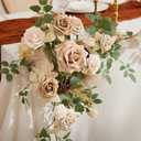 Ling's moment 2PCS Beige Artificial Flower Garland Wedding Arch Flowers Ivory Floral Swags Table Centerpieces Greenery Arrangements for Sweetheart Table Easel Wall Entryway Board Backdrop