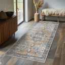 Muddy Mat Coral 2x7 Washable Area Rugs for Living Room, Bedroom & Dining Room  Modern Soft Low Pile Non Slip Carpet  Pet Friendly Waterproof Foldable Rugs for Home