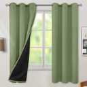 BGment Grass Green Blackout Curtains for Bedroom Spring Curtains for Living Room 63 Inch Length 2 Panels Set, Thermal Insulated Full Room Darkening Soundproof Grommet Drapes (42 x 63 Inch, 2 Panels)