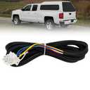 6 pin Leer Truck Cap Wiring Harness with Fuse Box Tag for Leer Camper Shell Truck Topper Wiring, Power for 3rd Brake Light/Dome Light/Lock and Unlock/Auxiliary Trailer Lights Converter