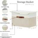 DECOMOMO Fabric Storage Bins with Lid, Storage Baskets for Shelves (Beige and White, 3 Pack)