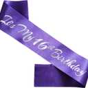 It's My 16th Birthday Sash, Purple Silver Birthday Sash for 16th Bday Party Supplies, Gifts for Girls Bday Party Favors
