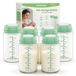 Breastmilk Storage Bottles 11oz for Momcozy 22oz Milk Cooler, Spectra Pumps | Wide Neck Pump Collection Bottle for Pumping, Fridge Store & Feeding, BPA-Free Breast Milk Container 6 Pcs