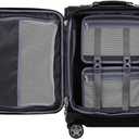 Travelpro Platinum Elite Softside Expandable Carry on Luggage, 8 Wheel Spinner Suitcase, USB Port, Men and Women, International, Shadow Black, Carry On 19-Inch