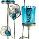 Gallery of Light 10015949 Peacock Plume Candleholder, Multicolor