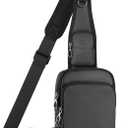 BROADREAM Mini Crossbody Sling Bag, Small Chest Bags Dual Pocket with Zipper Lock, RFID Blocking & Water Resistant Women Men (Gray)