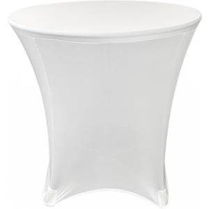 Your Chair Covers - 30 x 30 inch Cocktail Round Stretch Spandex Table Cover - White, Fitted Elastic Tablecloth for Round Tables
