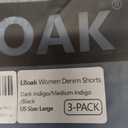 Liloak Pack of Womens Washed Denim Shorts Casual Jean Shorts Mid Rise Distressed Summer Hot Raw Hem (L), Pack of 3 