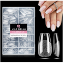 UNA GELLA Short Coffin Nail Tips: 216pcs Short Coffin Press on Nails Preshape Gel Nail Tips for Full Cover Acrylic Nails False Nails For Nail Extension Home DIY Salon 12 Sizes Gelly Tips