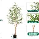 FEELEAD 5FT Artificial Olive Tree, 5 Feet Faux Olive Tree with Realistic Leaves and Natural Trunk, Potted Fake Olive Tree for Home, Living Room, Office Decor