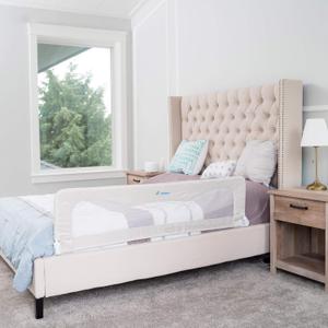 Bed Rail for Toddlers & Infants Universal Toddler Bed Rails for Twin, Full Size, Queen &King Beds with Thick Mattresses & Recessed beds - White 59Wx23.5H (Pack of 1) (Long & Tall (59" W x 23.5 " H), White)