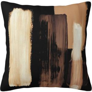 Black Brown Throw Pillow Velvet Pillowcase Home Set Comfortable Square Bed Decoration Outdoor Sofa Living Room Office Cushion Cover 18 "x18 Inch (Color-3)