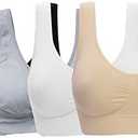 ohlyah Women's Seamless Wire-Free Bra with Removable Pads, Size: Large