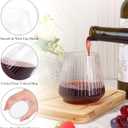 24 Pack Plastic Ribbed Wine Glasses, 14oz Stemless Disposable Wine Cups, Cute Clear Unbreakable Outdoor Cocktail Glasses, Heavy Duty Reusable Plastic Drinking Cup for Party Wedding Mimosa Bar