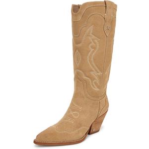 Sam Edelman Women's James Western Boot, Safari Tan Wide Calf, 6.5