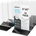 BARsics 4x6 Sturdy Table Tent Menu Holder, Commercial 2-Sided Acrylic Sign Holder (12-Pack)
