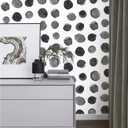 4 x Black and White Peel and Stick Wallpaper, Vintage Self Adhesive Wall Paper, Modern Dark Polka Dot Contact Paper for Cabinets, Drawers, Kitchen, Bathroom and Bedroom, 17.5 x 118