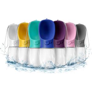 WePet Portable Dog Water Bottle, 12 OZ, Leak Proof Puppy Water Dispenser with Drinking Feeder for Pets Outdoor Walking, Hiking, Travel, Food Grade Plastic
