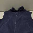 Women's Full Zip Fleece Short Vest Warm Winter Sleeveless Stand Collar Sherpa Crop Coat (Medium, Navy01)