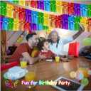 2 x 4 Pack 10 Feet Colorful Foil Fringe Garland Rainbow Tinsel Streamers Banner Fringe Curtain Banner for Parade Floats Graduation Homecoming Carnival Birthday Pride Party Decor (Rainbow)