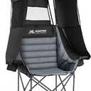 Huskfirm Camping Chair with Canopy Shade, Folding Chair with Canopy Black | Heavy Duty Beach Chair with Canopy Supports 330 LBS Oversized Canopy Chair with Cup Holders Carry Bag for Lawn Sports Fishing, Standard