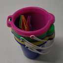 4E's Novelty 6 Pack 7.5" Beach Buckets and Shovels for Kids Bulk - Strong Large Sand Bucket for Toddler Beach Toys for Kids 3-10, SandBox Toys
